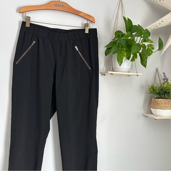 🩷ATHLETA BLACK APSIRE ANKLE PANT JOGGER ZIPPERS LOUNGE CASUAL SIZE 6 TRENDING - Picture 3 of 8